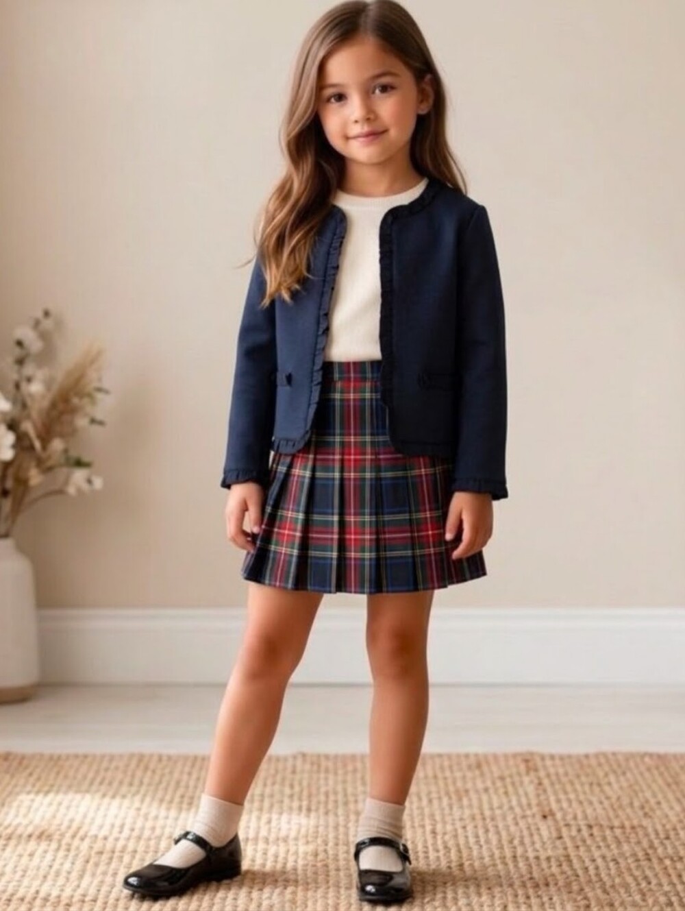 Lanvin schoolgirl-luxe look collarless, boxy & dressy rather than casual blazer